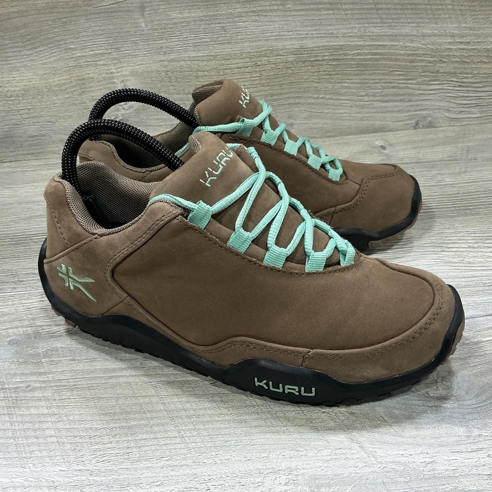 Kuru Chicane Womens Size 7D WIDE Brown Black Athletic Leather Walking Sneakers